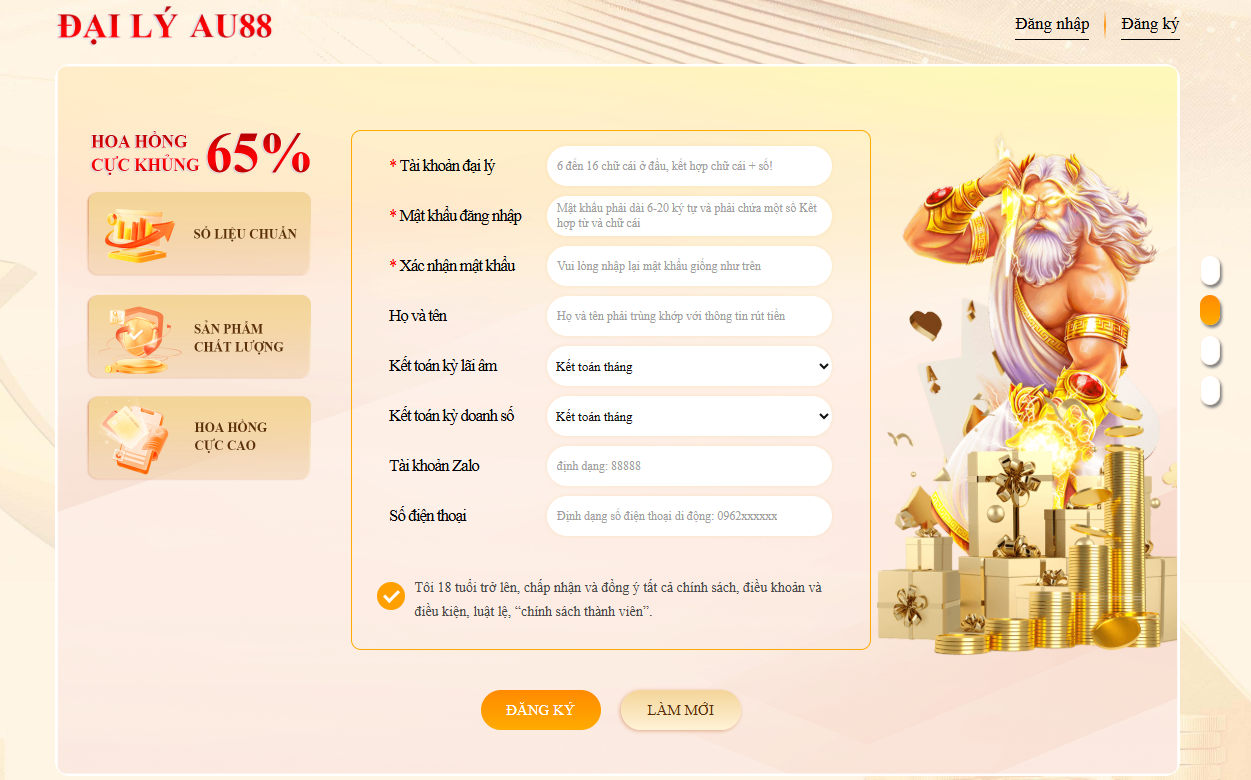Hướng dẫn đăng ký đại lý AU88 nhanh chóng, đơn giản 2 Hướng dẫn chi tiết cách đăng ký đại lý AU88